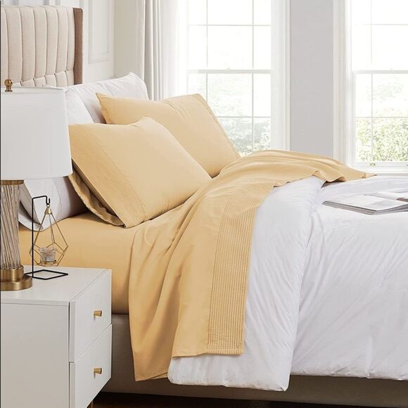 SouthShore 5 Pieces 21-InchExtra Deep Pocket Sheet Set, Shrinkage FreeSplit-King - Picture 2 of 8